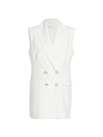 Daniela Scallop-Lapel Sleeveless Blazer