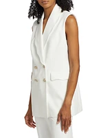 Daniela Scallop-Lapel Sleeveless Blazer