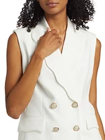 Daniela Scallop-Lapel Sleeveless Blazer