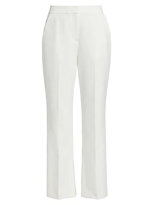 Daniela Scallop-Pocket Straight-Leg Pants