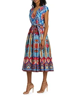 Adeline Tapestry Floral Cotton Midi-Dress