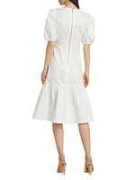 Stretch. Cotton-Blend Empire-Waist Cocktail Dress