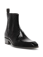 Bailey Croc Leather Ankle Chelsea Boots