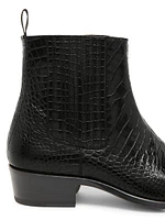 Bailey Croc Leather Ankle Chelsea Boots