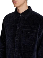 Paisley Printed Velvet Overshirt