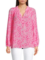 Elsa Filigree Silk Blouse