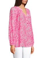 Elsa Filigree Silk Blouse