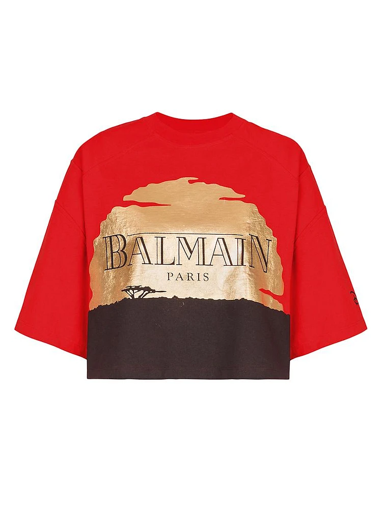 Disney x Balmain: The Lion King Baseball Cotton T-Shirt