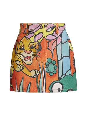 Disney x Balmain: The Lion King Denim Miniskirt