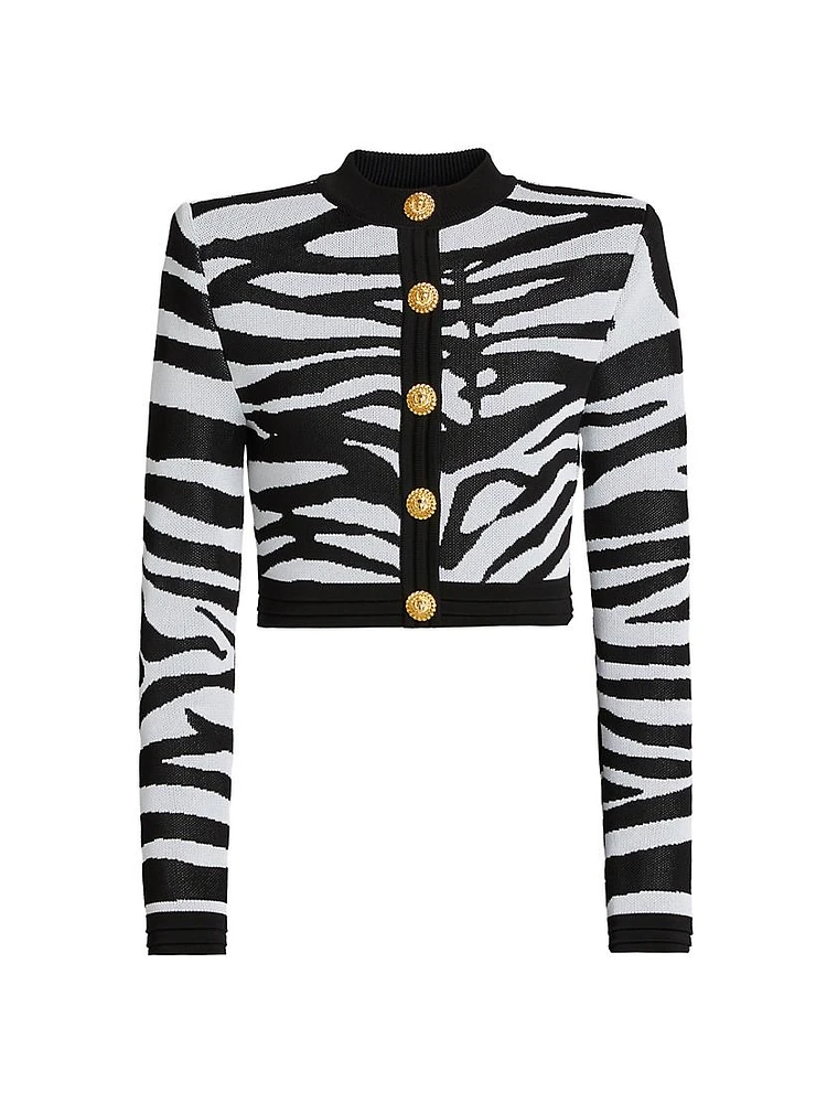 Disney x Balmain: The Lion King Zebra Knit Jacquard Cardigan