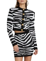 Disney x Balmain: The Lion King Zebra Knit Jacquard Cardigan