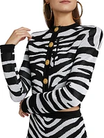 Disney x Balmain: The Lion King Zebra Knit Jacquard Cardigan