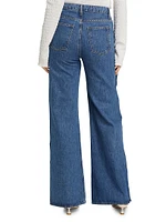 Nolan Side-Snap Wide-Leg Jeans