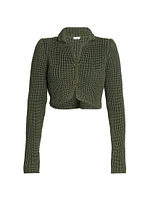 Cropped Button-Front Cardigan