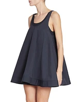 Trapeze Cotton-Blend Tent Dress