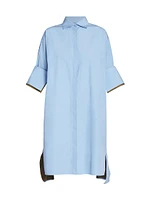 Turn-Up Cotton-Blend Shirtdress