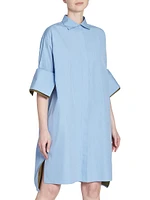 Turn-Up Cotton-Blend Shirtdress