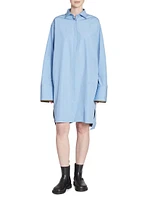 Turn-Up Cotton-Blend Shirtdress