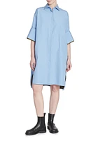 Turn-Up Cotton-Blend Shirtdress