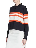 Striped Cotton Polo Sweater