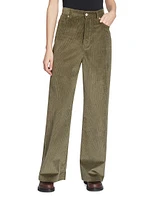 High-Waisted Corduroy Trousers