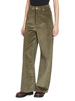 High-Waisted Corduroy Trousers