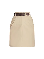 Draped Belted Miniskirt