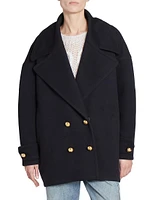 Pebble Wool-Cashmere Blend Peacoat