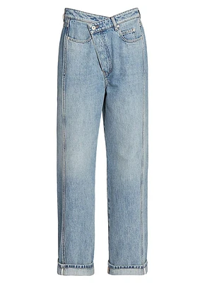 Deconstructed Straight-Leg Jeans