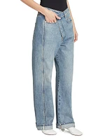 Deconstructed Straight-Leg Jeans