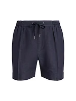 Silk & Linen-Blend Drawstring Shorts