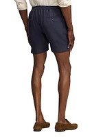 Silk & Linen-Blend Drawstring Shorts