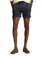 Silk & Linen-Blend Drawstring Shorts