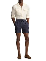 Silk & Linen-Blend Drawstring Shorts