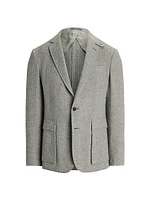 Kent Herringbone Cashmere Two-Button Jacket