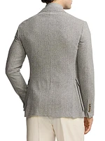 Kent Herringbone Cashmere Two-Button Jacket