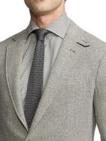 Kent Herringbone Cashmere Two-Button Jacket