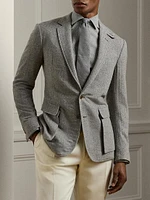 Kent Herringbone Cashmere Two-Button Jacket