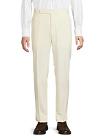 Wool Gabardine Flat-Front Trousers