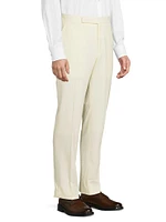 Wool Gabardine Flat-Front Trousers