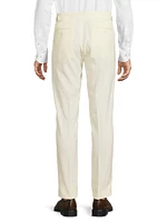 Wool Gabardine Flat-Front Trousers