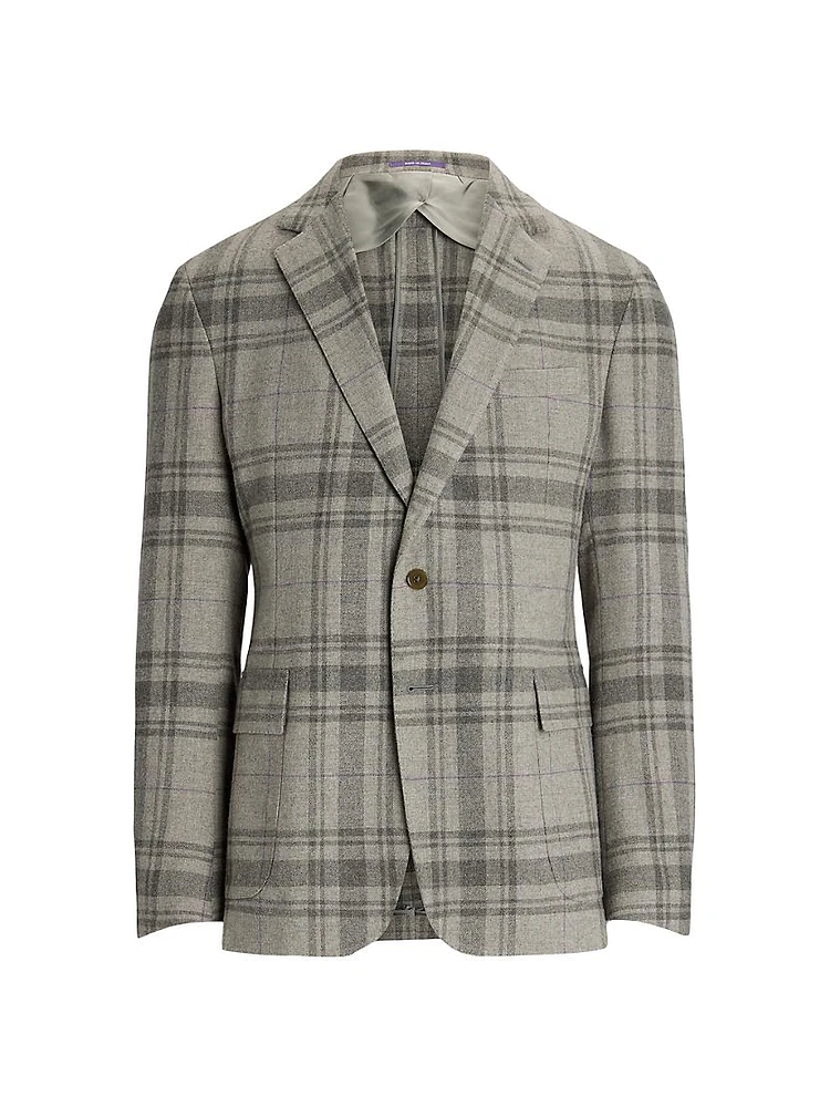 Hadley Plaid Wool Two-Button Jacket