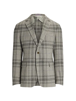 Hadley Plaid Wool Two-Button Jacket