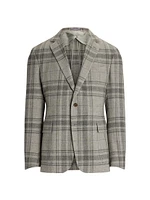 Hadley Plaid Wool Two-Button Jacket