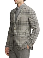 Hadley Plaid Wool Two-Button Jacket