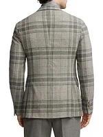 Hadley Plaid Wool Two-Button Jacket