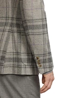 Hadley Plaid Wool Two-Button Jacket