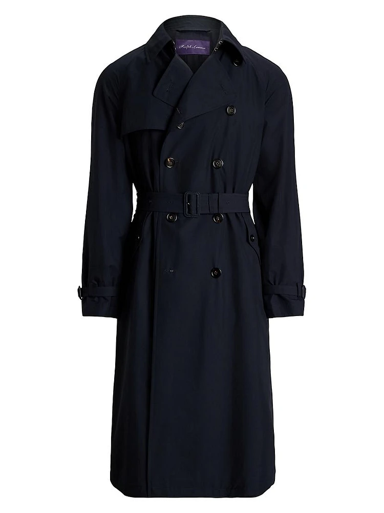 Silk Double-Breasted Trench Coat