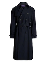 Silk Double-Breasted Trench Coat