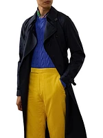 Silk Double-Breasted Trench Coat